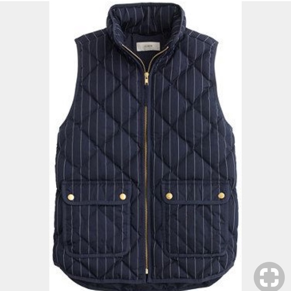 J.Crew Navy pinstriped Excursion quilted vest - Picture 6 of 12
